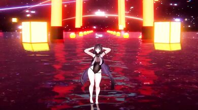 Curious Elf VTuber Strips in MMD R18 Hentai Dance