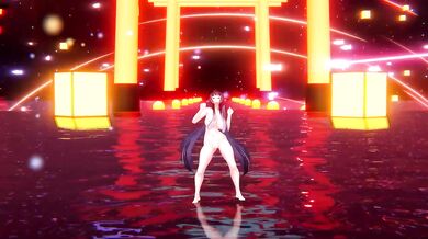 Curious Elf VTuber Strips in MMD R18 Hentai Dance
