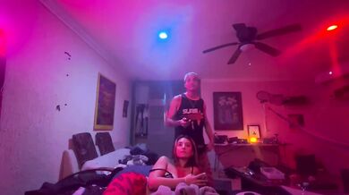 Stepmom gets destroyed rough fucking while her boyfriend sleeps nearby