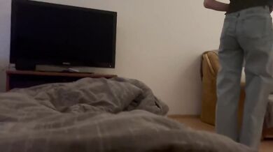 Spying on my stepsis while she strips then gets ride and fucked raw POV