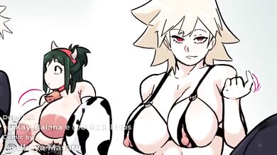 Inko and Mitsuri destroyed by giant strap-on sloppy wet pussy squirt