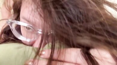 Stepdad destroys her ass while she films herself screaming