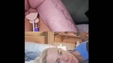 Blonde MILF's ass destroyed by huge dildo double penetration creampie