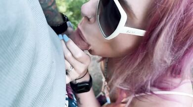 Risky Forest Sex Almost Busted Deepthroat Cumswap Glory Hole