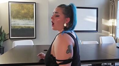 Boss destroys employee at work POV creampie blowjob