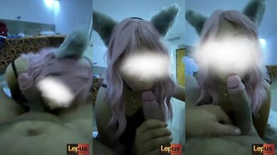 Kitty lo chupa rico y complace con cosplay nekomimi cargirl mexicana