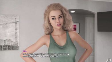 Milf shows off lingerie while teen watches gameplay bloopers