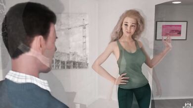 Milf shows off lingerie while teen watches gameplay bloopers