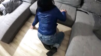 Rainy Night Tease Blowjob Deepthroat Down Jacket Double Cum