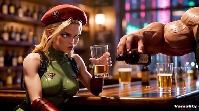 Cammy's sloppy deepthroat takes Zangief's massive cock raw in public anal hentai