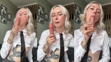 Slutty brunette whore rides dildo while begging for her slut daddy