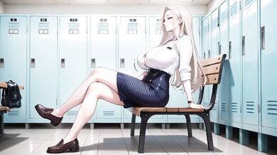 Blonde teacher melts in white shirt under greedy student gaze