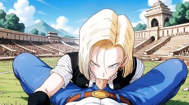 Android 18 destroyed in ripped jeans anal creampie blowjob straight to the mouth