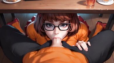 Velma’s fork drops when that throbbing dick fills her throat