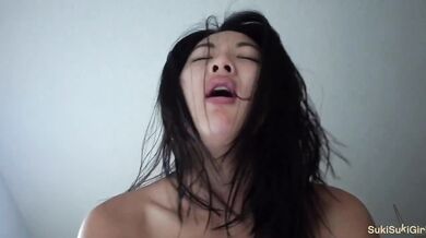Chinese cowgirl POV teen gets facial ruined by savage cumshot