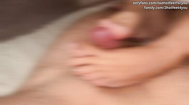 Golden French Toes Crushed by Cumshot Footjob Slavery