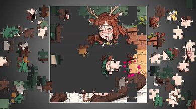 Monster Girl Fingers Herself in Hentai Puzzle Game