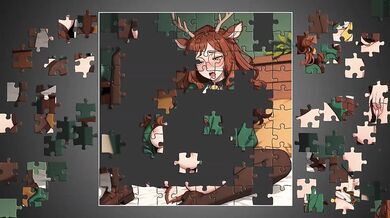 Monster Girl Fingers Herself in Hentai Puzzle Game