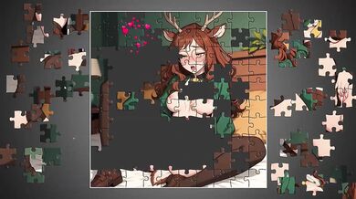 Monster Girl Fingers Herself in Hentai Puzzle Game