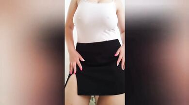 Busty step sis plays with her big tits till gushes of cum