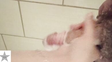 POV amateur girl gives soapy handjob in homemade video