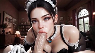 AI Maid's Big Tits Choked On My Cock Until I Ruined Her Pretty Face