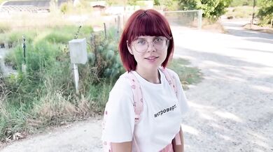 Innocent college redhead takes the roughest cock in her tight virgin cunt