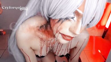 Her killer cosplay has her gagging and dripping alone