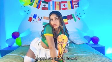 Brazilian soccer girl gives you a private victory celebration