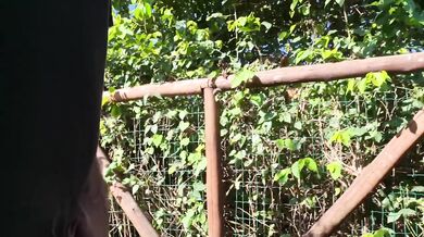 Redhead risks public cumshot tease in park