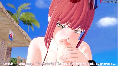Makima’s lewd POV chainsaw sex tears her bikini raw hentai