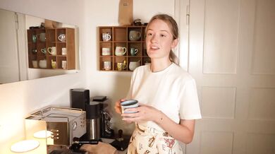 Barista’s creamy ASMR whispers make you cum hard while she flirts