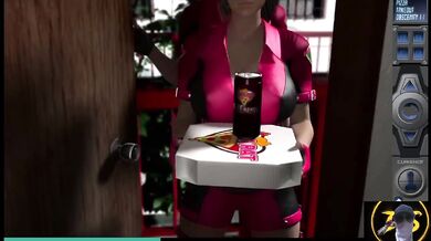 Pizza Delivery Girls Cream My Big Dick With Surprise Threesome