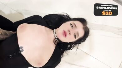 The floor cleaner gets her dirty whore ass fucked raw in front of everyone