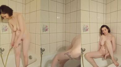 Labelle rose 03 gets her bald pussy soaked in steamy solo shower