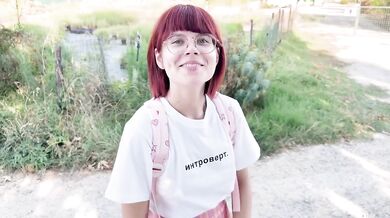 Petite red head schoolgirl 18 takes big cock raw and gushing