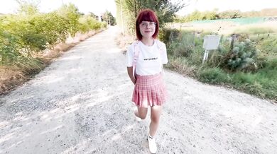Petite red head schoolgirl 18 takes big cock raw and gushing