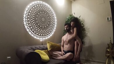 Relaxing oil massage leaves amateur couple dripping cum covered
