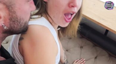 She begs for two at once stretched cum soaked hardcore double penetration
