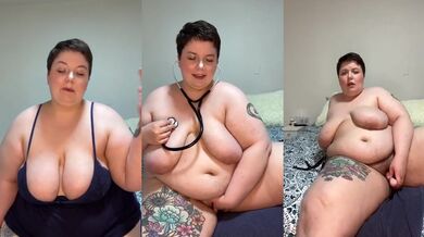 BBW gets drilled by her own stethoscope while cumming loud