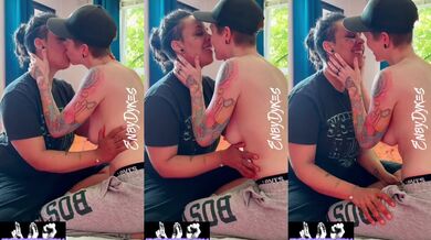 Makeout with my transmasc dyke wife deep tongue kiss ebony butch lust