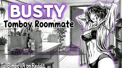 Tomboy roommate destroys me while I choke on her creampie titjob ASMR