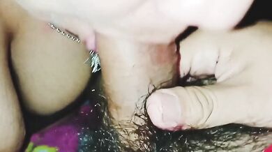 Intense homemade blowjob with natural tits semen down throat