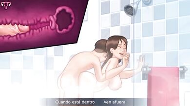 Hermanastra floods the shower with hot cum all night long
