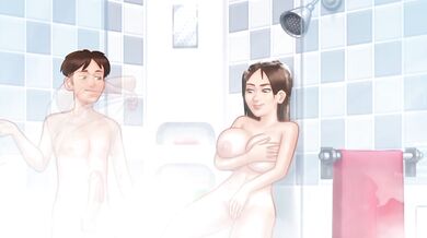 Hermanastra floods the shower with hot cum all night long