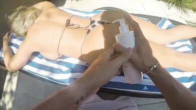 Awkward guy gets his new roommate pregnant in the pool doggystyle