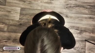 Unexpected face blast from deep throat blowjob
