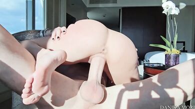 Still horny after 3some Danika rides and get pounded from fat big dick hard fast fuck and big load