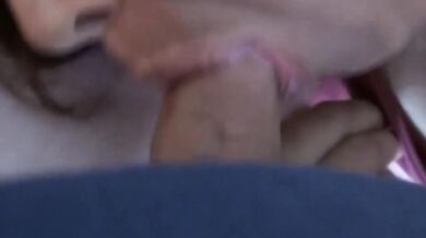 I put my cock through my friend's beautiful stepmother's mouth and she sucks me