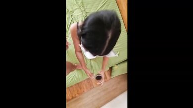 Asian teen swallowed hard by thick cock deep throat bukkake